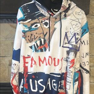 Jean Michel Basquiat Members Only Multicolor Graphic Hoodie